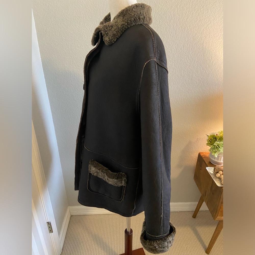 Utex Brown Shearling Jacket - image 3